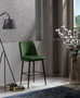 Hanah Home Juego de Taburetes de Bar Vento - 4 Piezas, Melamina Verde y Negro, Altura del Asiento 65cm